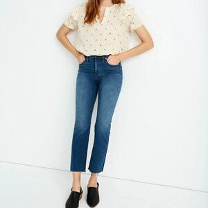 Madewell Cali Demi-Boot Jeans 25 in Preston Wash: Raw-Hem Edition Cropped Ankle
